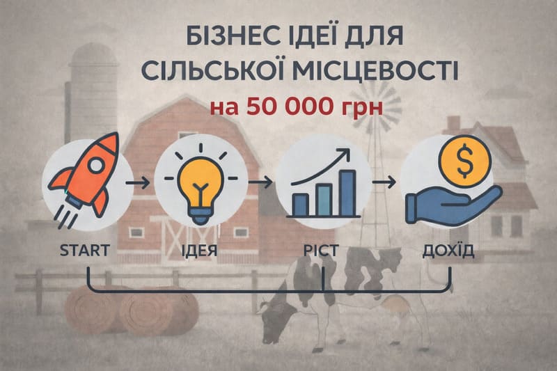 який бізнес в селі на 50 000 грн 