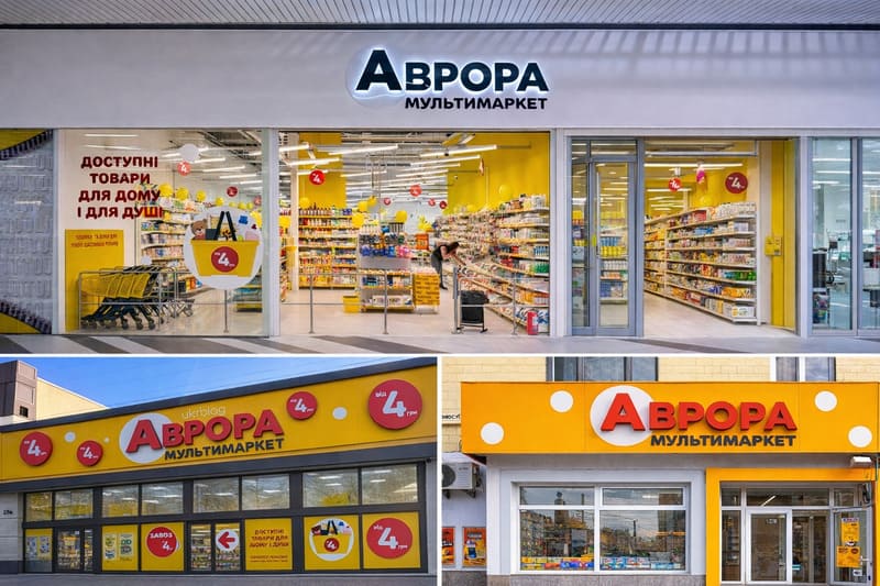 зовнішній вигляд магазинів Аврора
