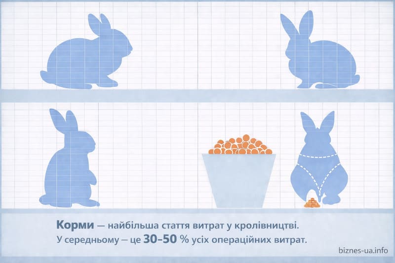 Расходы на кормление кроликов